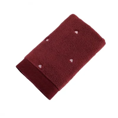  Hobby Lubow Love Fuşya Pudra Nakışlı 50x90 6lı Havlu Seti