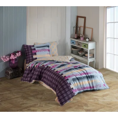 BUĞZ Hobby Tek Kişilik Poplin Nevresim Takımı Vivaldi Gri