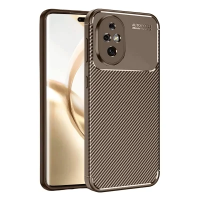 BUĞZ Honor 200 Kılıf Auto Focus Karbon Kapak - Kahverengi