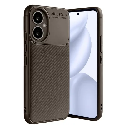 BUĞZ Honor 400 Kılıf Auto Focus Karbon Kapak - Kahverengi