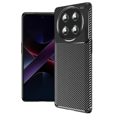 BUĞZ Honor Magic 7 Lite Kılıf Auto Focus Karbon Kapak - Siyah