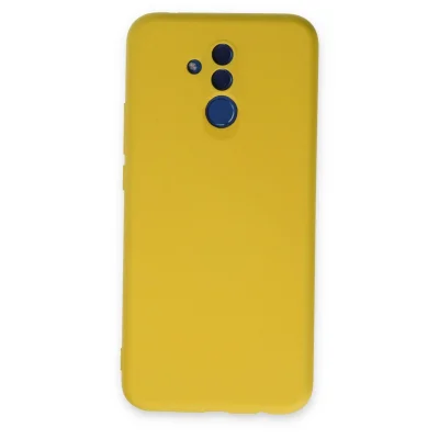 BUĞZ Huawei Mate 20 Lite Kılıf Nano İçi Kadife Silikon - Sarı