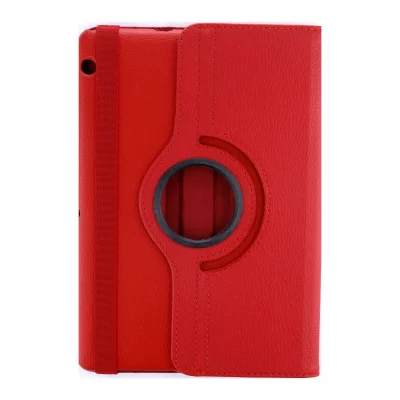 BUĞZ Huawei Mediapad T3 10 / 9.6 Kılıf 360 Tablet Deri Kılıf - Kırmızı