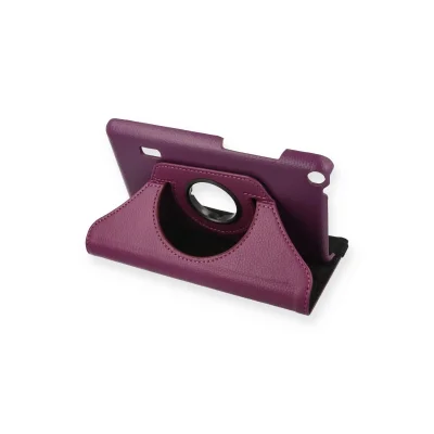 BUĞZ Huawei Mediapad T3 7 Kılıf 360 Tablet Deri Kılıf - Mürdüm