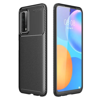 BUĞZ Huawei P Smart 2021 Kılıf Auto Focus Karbon Kapak - Siyah