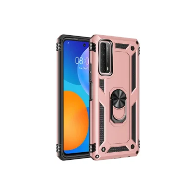 BUĞZ Huawei P Smart 2021 Kılıf Sofya Yüzüklü Silikon Kapak - Rose