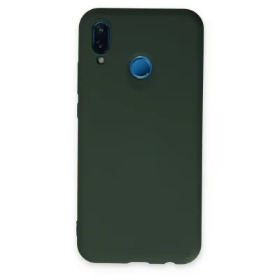 BUĞZ Huawei P20 Lite Kılıf Nano İçi Kadife Silikon - Koyu Yeşil