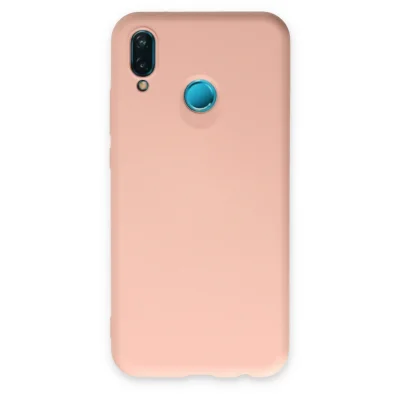 BUĞZ Huawei P20 Lite Kılıf Nano İçi Kadife Silikon - Pudra