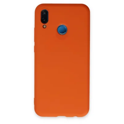 BUĞZ Huawei P20 Lite Kılıf Nano İçi Kadife Silikon - Turuncu