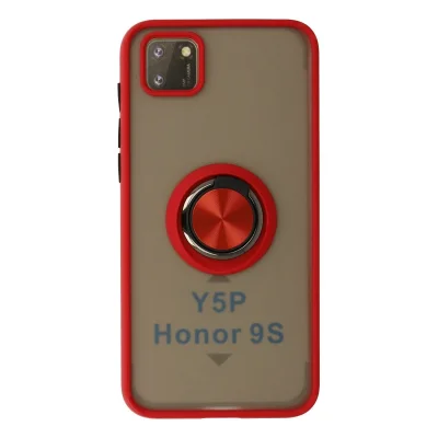 BUĞZ Huawei Y5p Kılıf Montreal Yüzüklü Silikon Kapak - Kırmızı