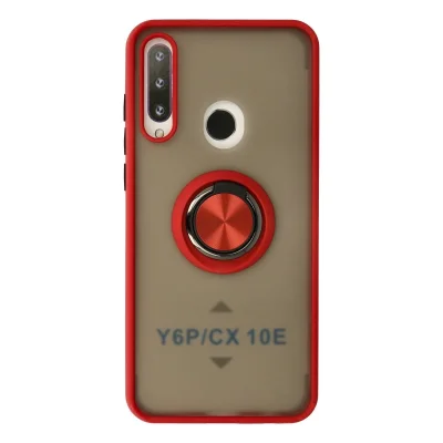 BUĞZ Huawei Y6p Kılıf Montreal Yüzüklü Silikon Kapak - Kırmızı