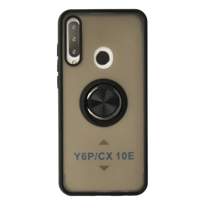BUĞZ Huawei Y6p Kılıf Montreal Yüzüklü Silikon Kapak - Siyah
