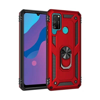 BUĞZ Huawei Y6p Kılıf Sofya Yüzüklü Silikon Kapak - Kırmızı