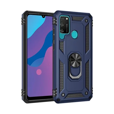 BUĞZ Huawei Y6p Kılıf Sofya Yüzüklü Silikon Kapak - Lacivert