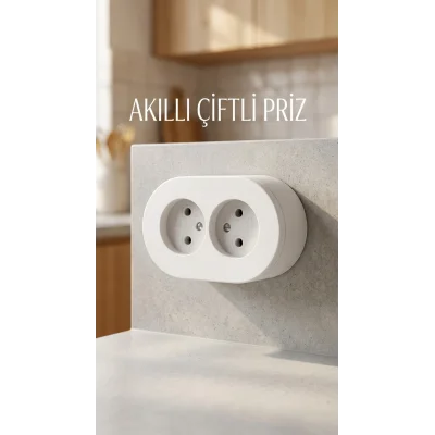 BUĞZ İkili Beyaz Topraklı Priz Sıva Üstü Duvar Kullanımı