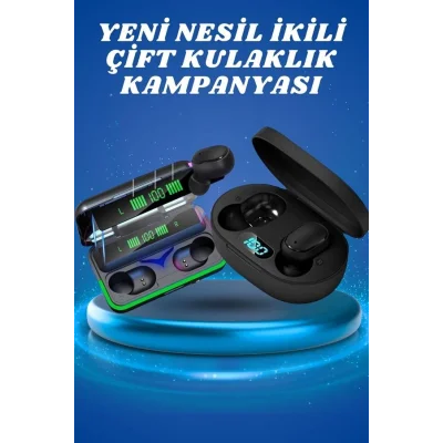 BUĞZ İkili Bluetooth Kulaklık Dijital Göstergeli Uzun Pil Ömrü Yüksek Ses Kaliteli Yeni Nesil - BUĞZ
