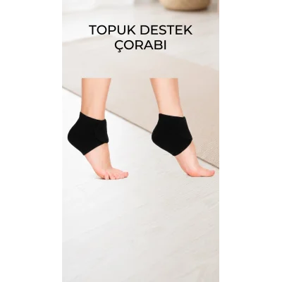 BUĞZ İkili Silikon Tabanlı Topuk Dikeni ve Çatlak Önleyici Ortopedik Çorap