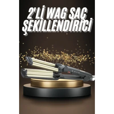  İkili Wag Maşa Saç Şekillendirici Seramik Kaplama Isı Ayarlı