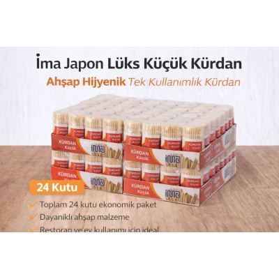 BUĞZ İma Japon Lüks Küçük Kürdan Ahşap Hijyenik Tek Kullanımlık Kürdan 24 Adet