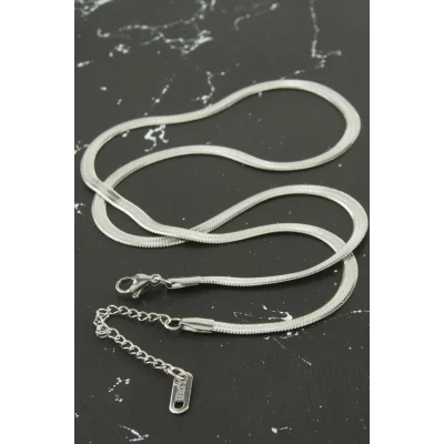 BUĞZ İnce İtalyan Zincir Çelik Kolye 55 cm