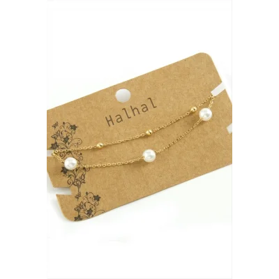  İnci Lüks Çelik Halhal