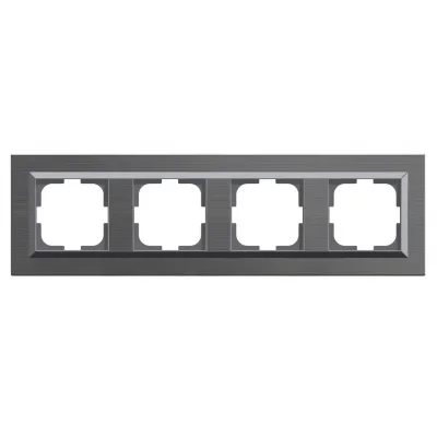  İnox Dörtlü Çerçeve Quantum - Priz ve Anahtar İçin Uyumlu Çerçeve