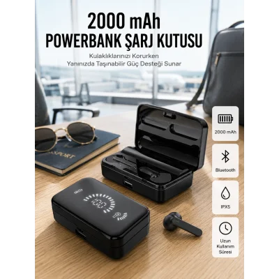BUĞZ İos Android Uyumlu Bluetooth Kulaklık Kablosuz Kulaklık Yüksek Basslı