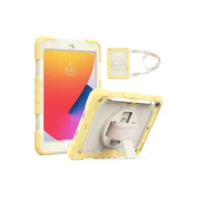 BUĞZ İpad 10.2 (7.nesil) Kılıf Strap New Tablet Kapak - Sarı