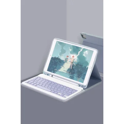 BUĞZ İpad 10.2 (9.nesil) Kılıf Kc01 Smart Klavyeli Tablet Kılıfı - Lacivert