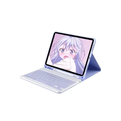 BUĞZ İpad 10.2 (9.nesil) Kılıf Kc01 Smart Klavyeli Tablet Kılıfı - Lila