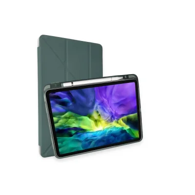 BUĞZ İpad Air 4 10.9 Kılıf Kalemlikli Mars Tablet Kılıfı - Koyu Yeşil