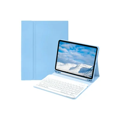 BUĞZ İpad Pro 11 (2022) Kılıf Kc01 Smart Klavyeli Tablet Kılıfı - Açık Mavi