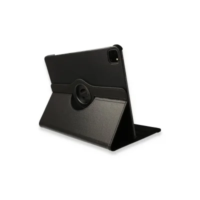 BUĞZ İpad Pro 12.9 (2021) Kılıf 360 Tablet Deri Kılıf - Siyah