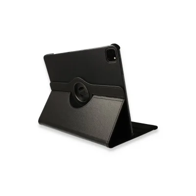 BUĞZ İpad Pro 12.9 (2021) Kılıf 360 Tablet Deri Kılıf - Siyah