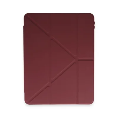 BUĞZ İpad Pro 12.9 (2021) Kılıf Kalemlikli Mars Tablet Kılıfı - Mürdüm