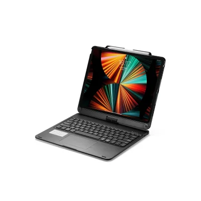 BUĞZ İpad Pro 12.9 (2021) Kılıf Magic Dönen Klavyeli Tablet Kılıf - Siyah