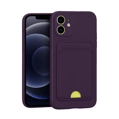 BUĞZ İphone 11 Kılıf Kelvin Kartvizitli Silikon - Derin Mor