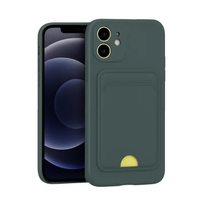 BUĞZ İphone 11 Kılıf Kelvin Kartvizitli Silikon - Koyu Yeşil