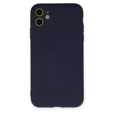 BUĞZ İphone 11 Kılıf Nano İçi Kadife Silikon - Lacivert