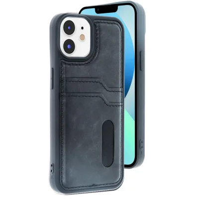 BUĞZ İphone 11 Kılıf Sara Kartvizitli Deri Kılıf - Siyah