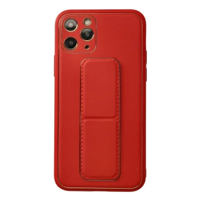 BUĞZ İphone 11 Pro Kılıf Coco Deri Standlı Kapak - Kırmızı