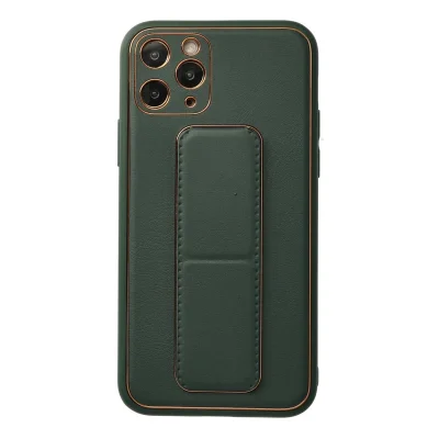 BUĞZ İphone 11 Pro Kılıf Coco Deri Standlı Kapak - Yeşil