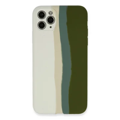 BUĞZ İphone 11 Pro Kılıf Ebruli Lansman Silikon - Beyaz-yeşil