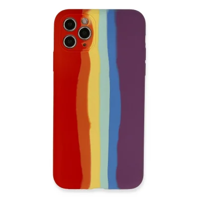 BUĞZ İphone 11 Pro Kılıf Ebruli Lansman Silikon - Kırmızı-mor