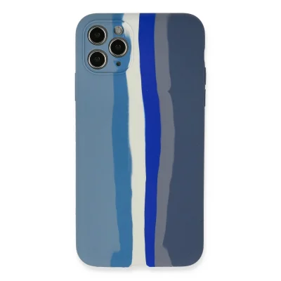 BUĞZ İphone 11 Pro Kılıf Ebruli Lansman Silikon - Mavi-gri