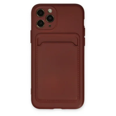 BUĞZ İphone 11 Pro Kılıf Kelvin Kartvizitli Silikon - Bordo