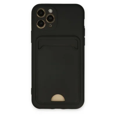 BUĞZ İphone 11 Pro Kılıf Kelvin Kartvizitli Silikon - Siyah