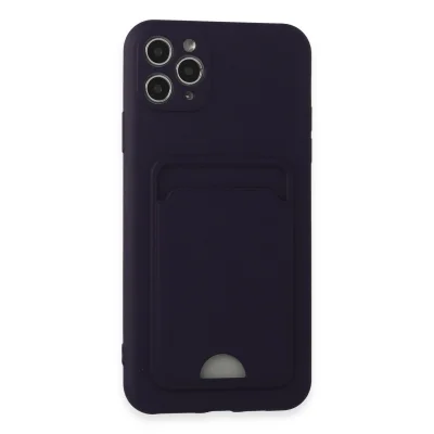 BUĞZ İphone 11 Pro Max Kılıf Kelvin Kartvizitli Silikon - Derin Mor