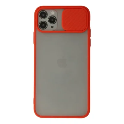 BUĞZ İphone 11 Pro Max Kılıf Palm Buzlu Kamera Sürgülü Silikon - Kırmızı