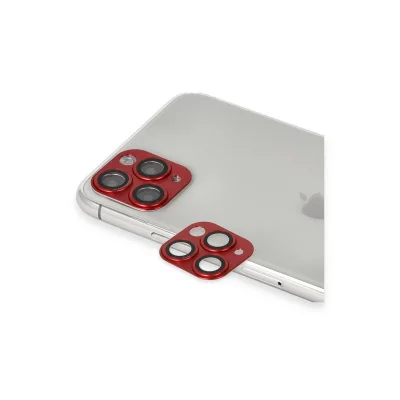 BUĞZ İphone 11 Pro Max Pers Alüminyum Kamera Lens - Kırmızı